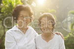 Asian seniors family portrait