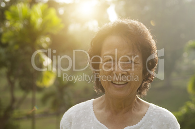 Asian seniors woman at outdoor