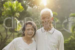 Asian seniors couple at outdoor