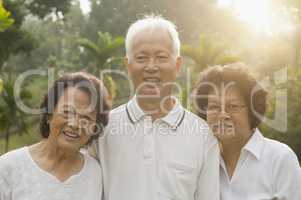 Asian seniors group having fun