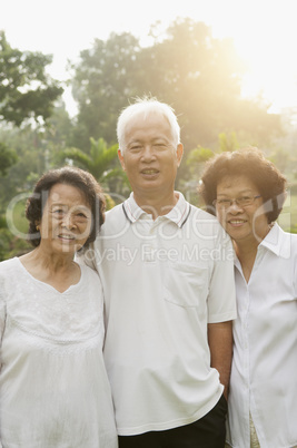 Asian seniors group smiling
