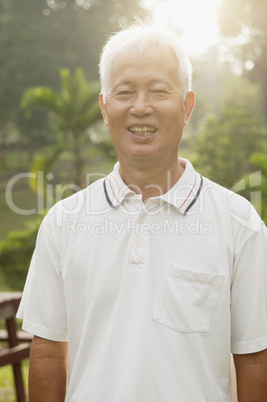 Asian seniors man at outdoor park