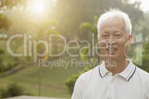 Asian seniors man outdoor portrait