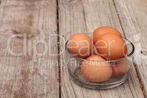 Fresh organic brown eggs
