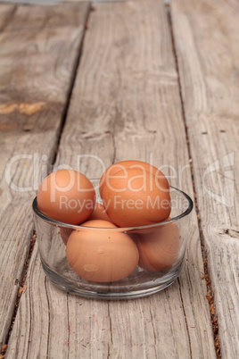 Fresh organic brown eggs