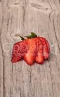 Sliced ripe strawberry