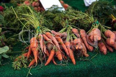 Orange carrots at an organic farmer?s market