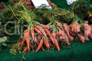 Orange carrots at an organic farmer?s market