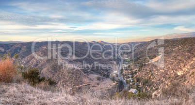 Laguna Canyon Road with Saddleback Mountains