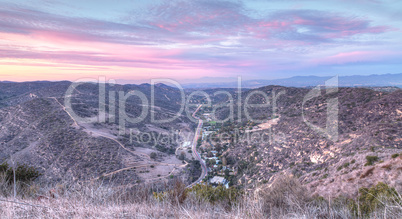 Laguna Canyon Road with Saddleback Mountains