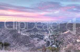 Laguna Canyon Road with Saddleback Mountains