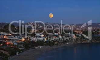 Super moon over Laguna Beach