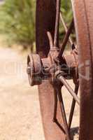 rusty western wagon wheel