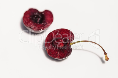 Macro of a dark red black cherry