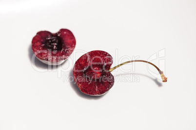 Macro of a dark red black cherry