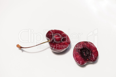 Macro of a dark red black cherry