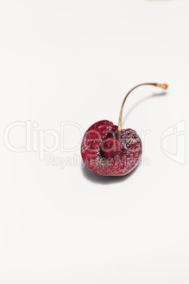 Macro of a dark red black cherry