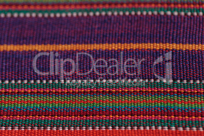 Macro of textured colorful fabric