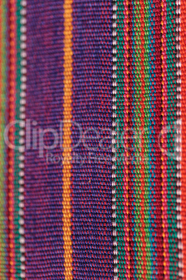 Macro of textured colorful fabric