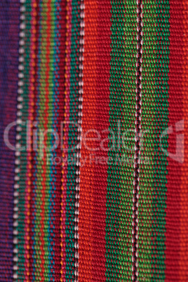 Macro of textured colorful fabric