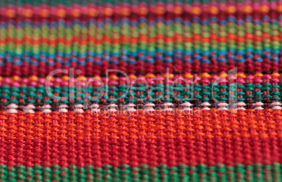 Macro of textured colorful fabric