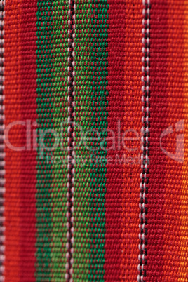 Macro of textured colorful fabric