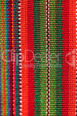 Macro of textured colorful fabric