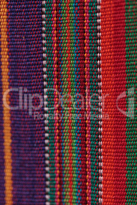 Macro of textured colorful fabric