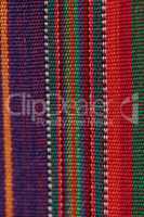 Macro of textured colorful fabric