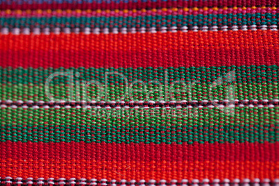 Macro of textured colorful fabric