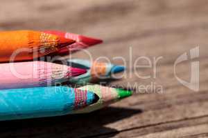 macro of colored pencils