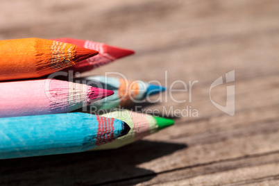 macro of colored pencils