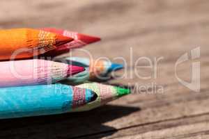 macro of colored pencils