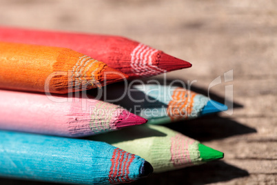 macro of colored pencils