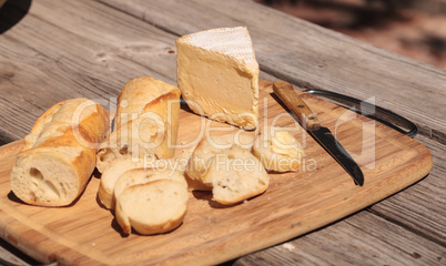 French bread and triple cream brie cheese
