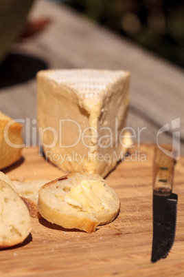 French bread and triple cream brie cheese