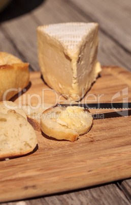 French bread and triple cream brie cheese