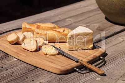 French bread and triple cream brie cheese