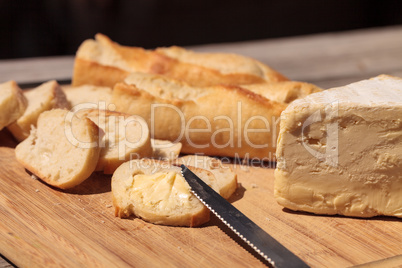 French bread and triple cream brie cheese