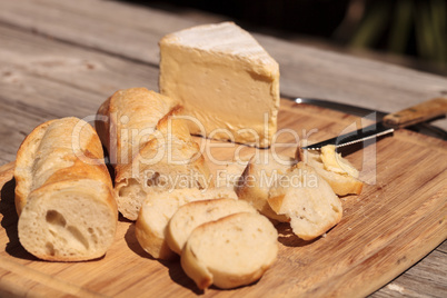 French bread and triple cream brie cheese