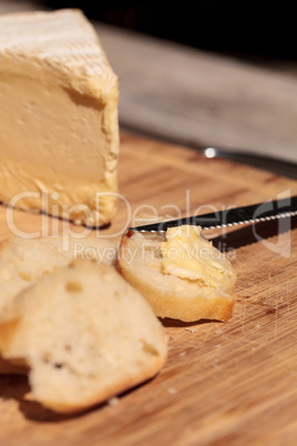 French bread and triple cream brie cheese