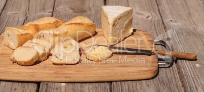 French bread and triple cream brie cheese