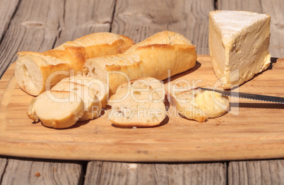 French bread and triple cream brie cheese