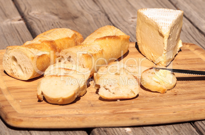 French bread and triple cream brie cheese