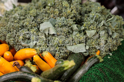Organic broccoli, zucchini and squash