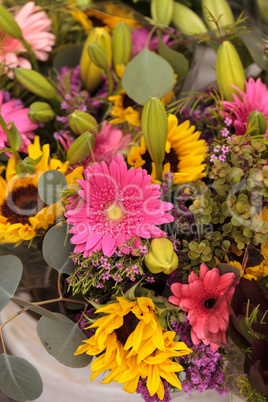 Sunflower and gerbera daisy bouquet