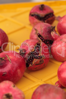 Organic red pomegranates