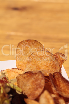 Potato chips in a basket