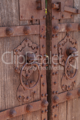 Rustic antique wood door background
