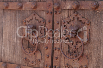 Rustic antique wood door background